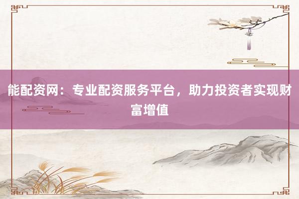 能配资网：专业配资服务平台，助力投资者实现财富增值