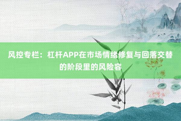 风控专栏：杠杆APP在市场情绪修复与回落交替的阶段里的风险容