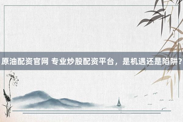原油配资官网 专业炒股配资平台,是机遇还是陷阱?